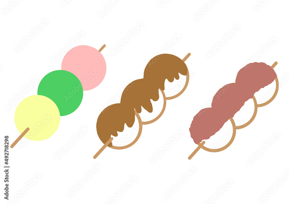 Obraz premium 3種の団子