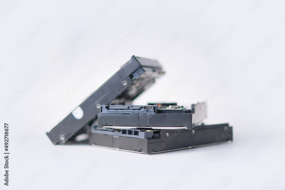 Stack of Hard Disk Drives. Pile of assembled hard drives. Isolated on white. Stack of Hard Disk Drives. Pile of assembled hard drives. Isolated on white.