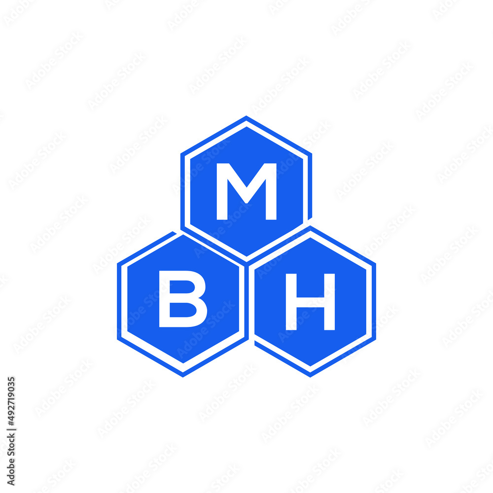 MBH letter logo design on White background. MBH creative initials letter logo concept. MBH letter design. 