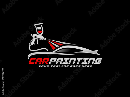 Car painting logo design vector illustration