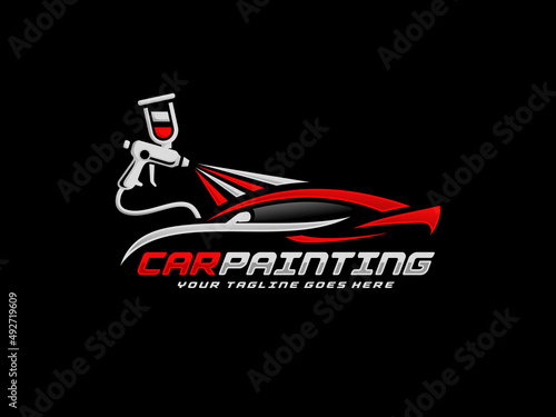Car painting logo design vector illustration