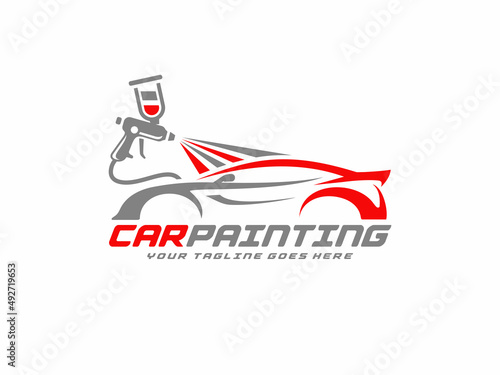 Car painting logo design vector illustration