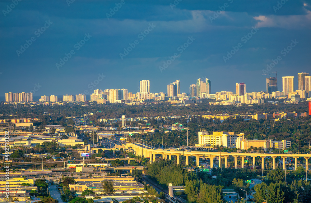 Obraz premium Aerial view of Miami outskirts, Florida.