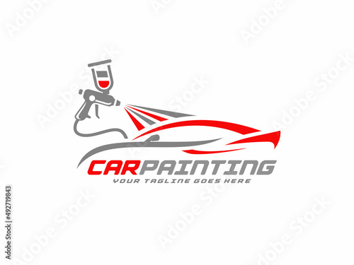 Car painting logo design vector illustration