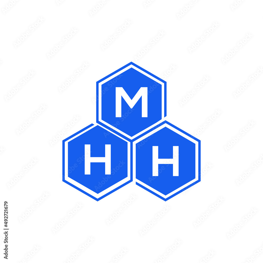 MHH letter logo design on White background. MHH creative initials letter logo concept. MHH letter design. 