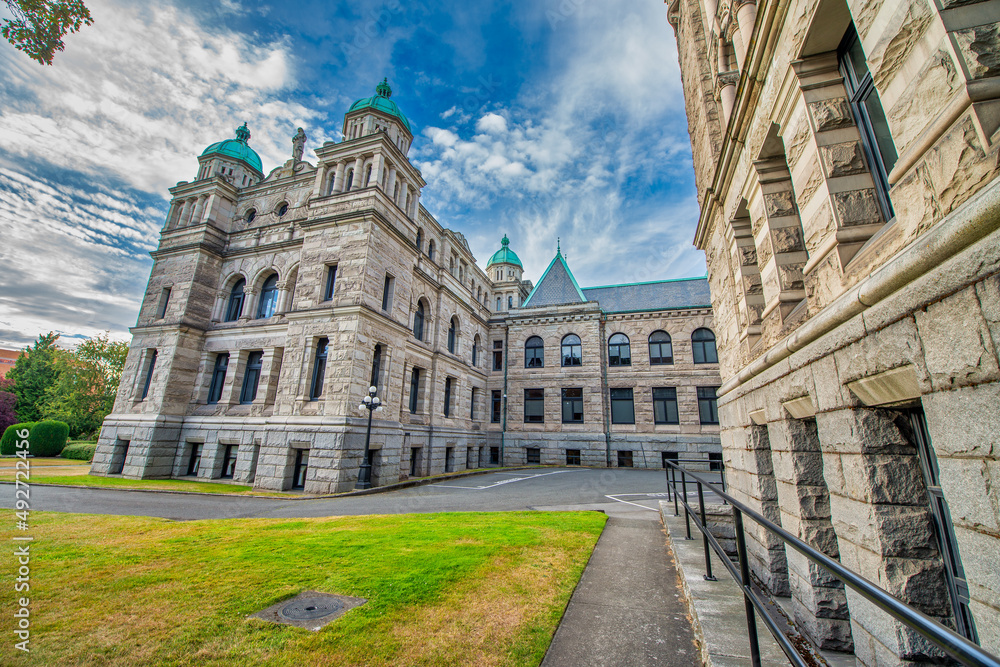 British Columbia Parliament Buildings on a sunny day, Victoria - Vancouver Island British Columbia Parliament Buildings on a sunny day, Victoria - Vancouver Island