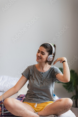 young woman person wearing ...