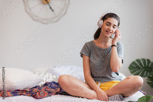 young woman person wearing ...