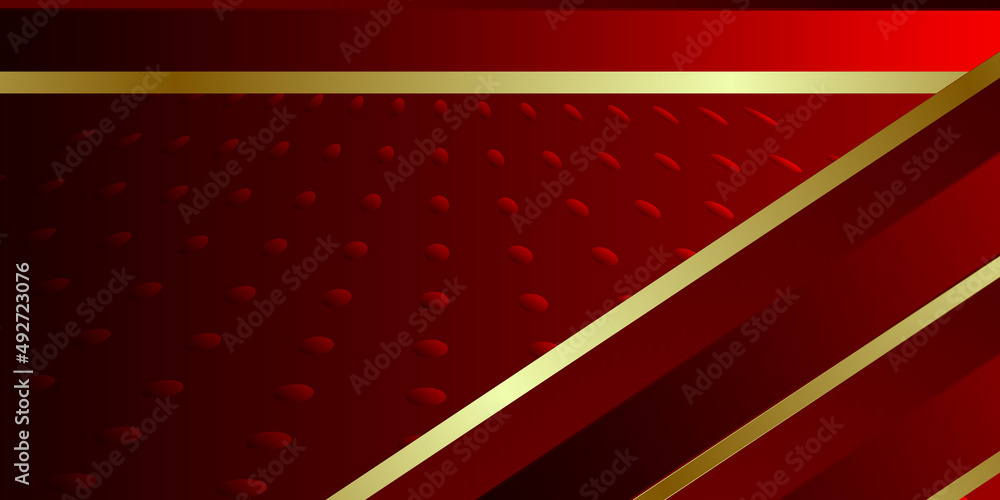 Modern red and gold background vector