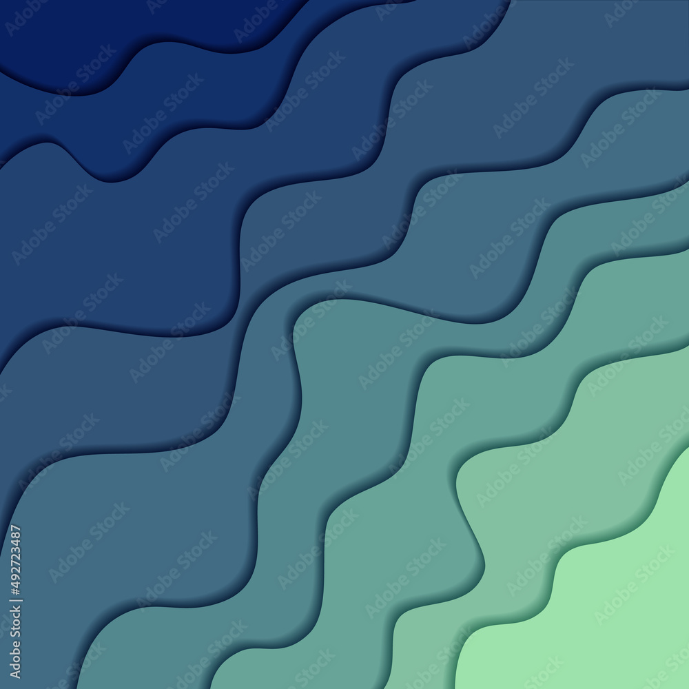 Realistic liquid drips. Vector illustration of streaks of blue and green paint. A sketch for creativity.