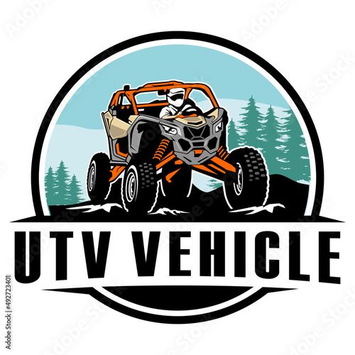 UTV offroading social club logo design vector	