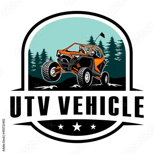 UTV offroading social club logo design vector	
