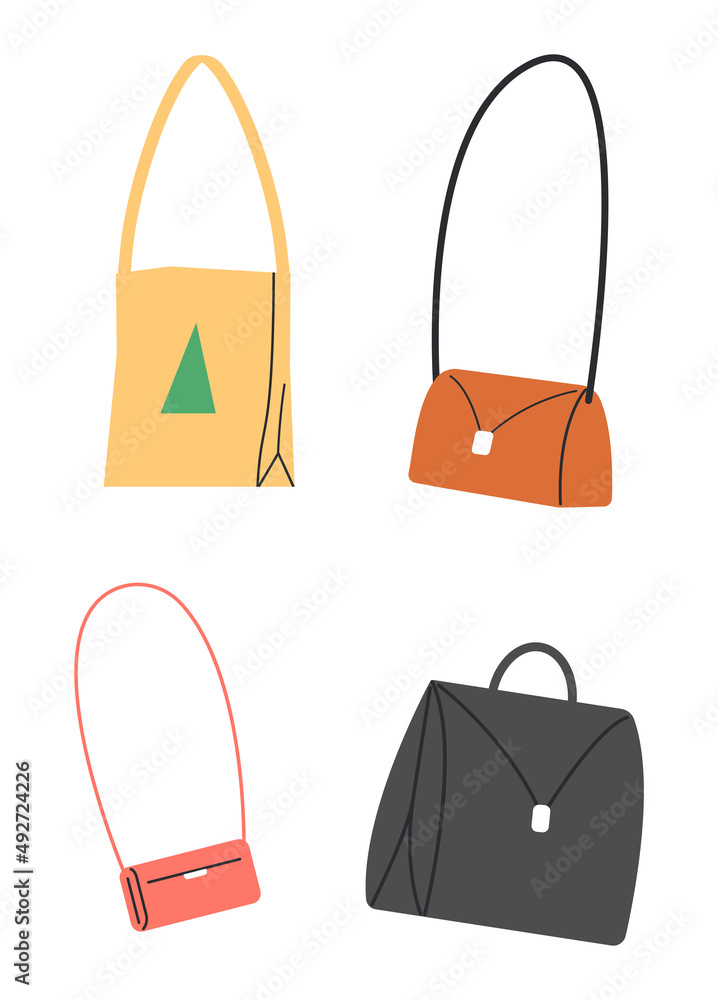 Set of Different Bags Isolated. Set of Different Bags Isolated.