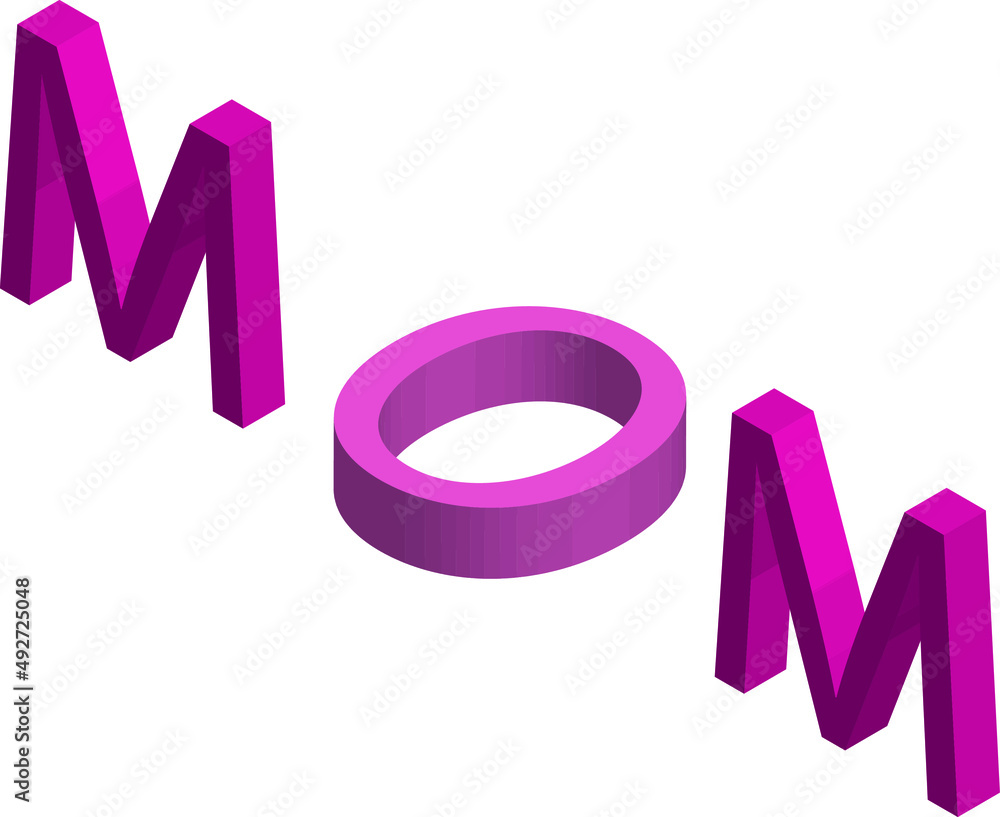 Mom vector illustration. Mom Word image or clip art. Mom vector illustration. Mom Word image or clip art.