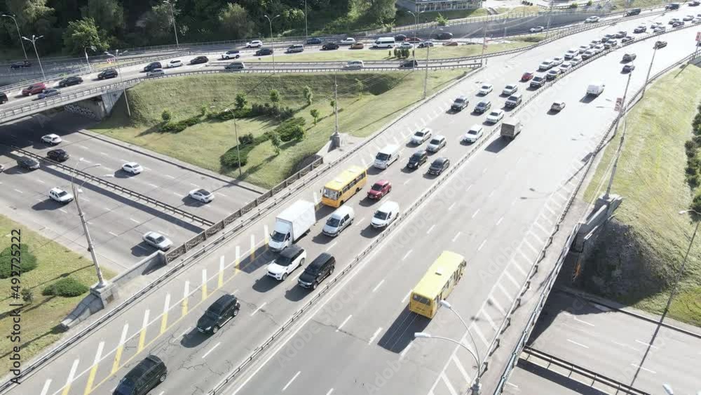 Ukraine, Kyiv - a large transport interchange in the city Stock Video ...