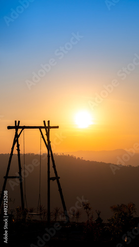 Still Calm Wooden Silhouette Swing