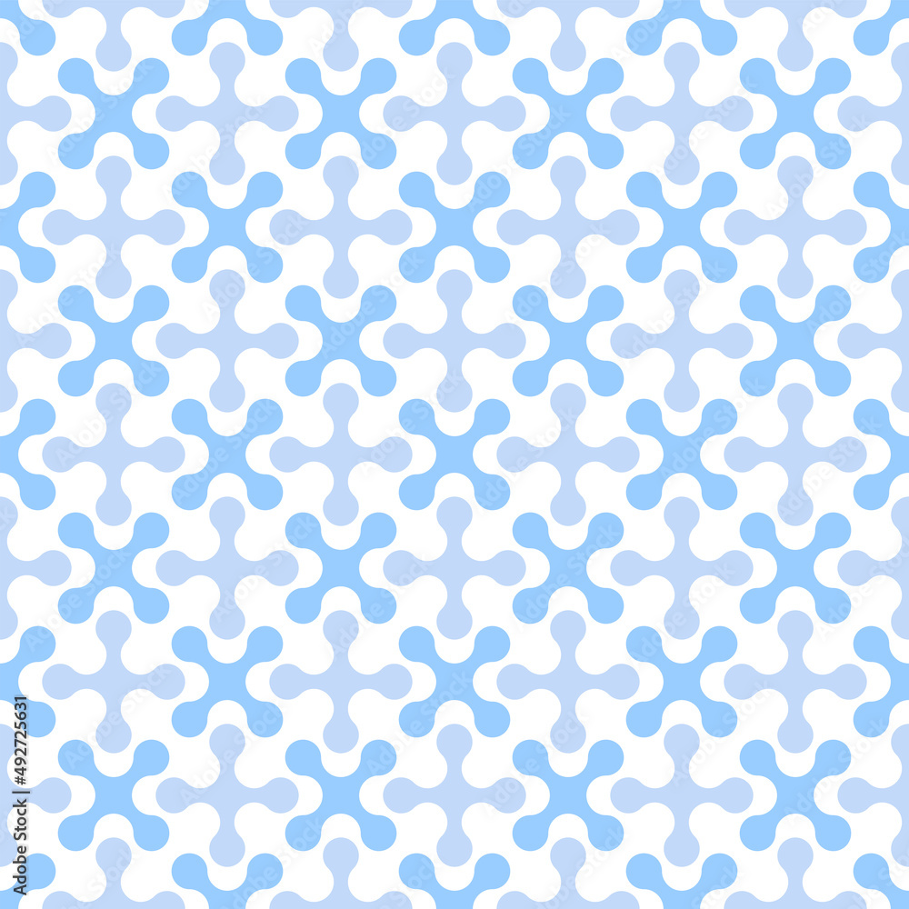 Abstract seamless geometric blue mosaic pattern.