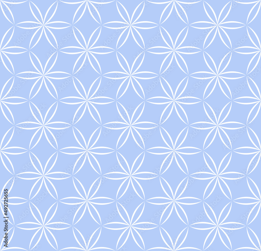Abstract seamless geometric blue floral pattern. Abstract seamless geometric blue floral pattern.