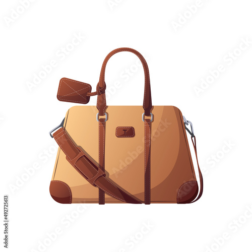 Travel bag on the white background. Travel, tourism, adventure, journey concept. Isolated vector illustration for banner, poster, cover, advertising.