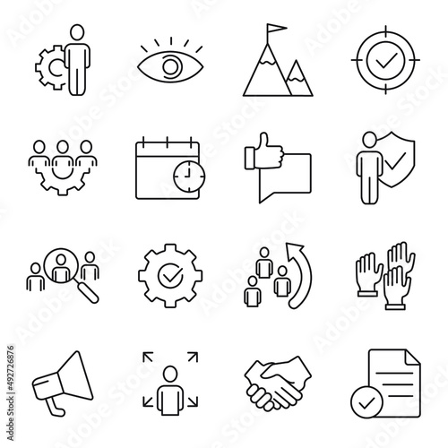 Business Management icons set . Business Management pack symbol vector elements for infographic web