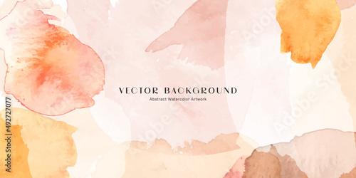 Watercolor abstract composition. Multicolor vector background. Hand painted illustration. 