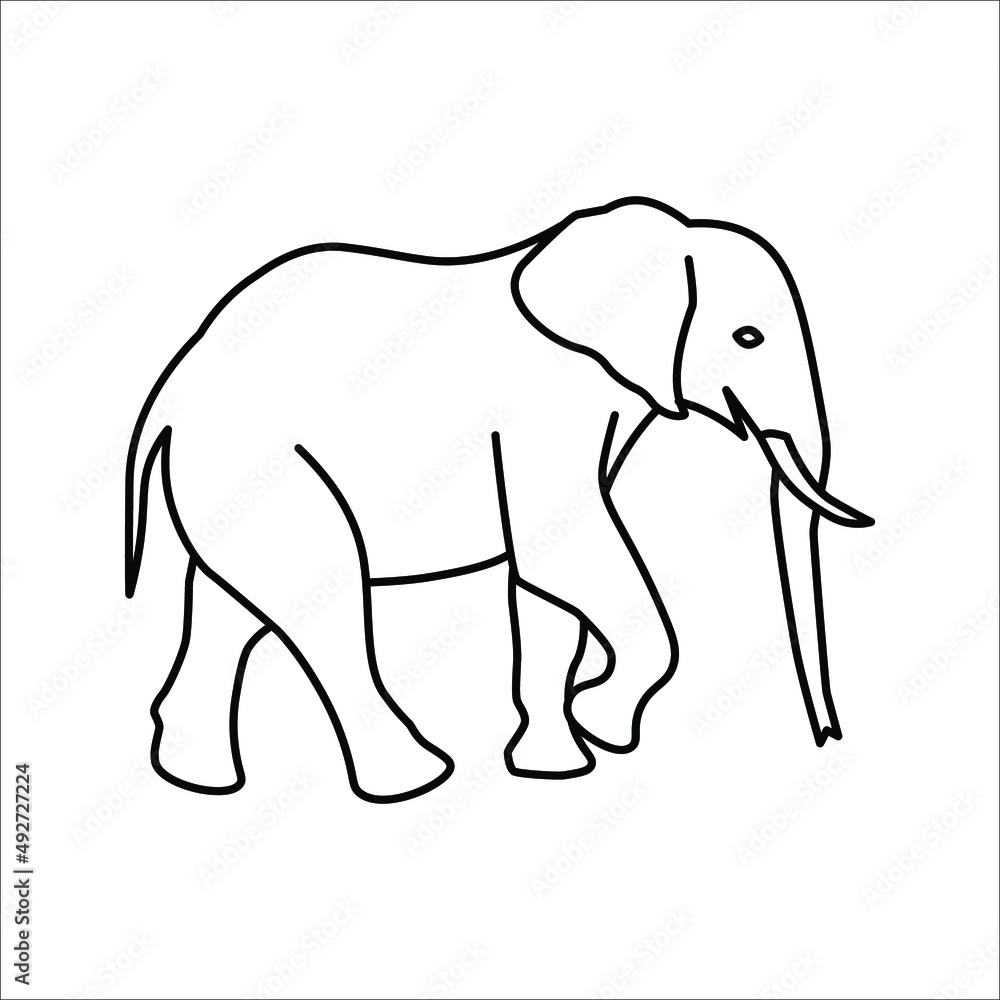 Elephant black vector icon. elephant wild animal vector illustration on white background