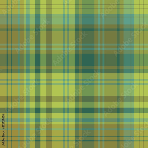 Seamless pattern in cozy green colors for plaid, fabric, textile, clothes, tablecloth and other things. Vector image.