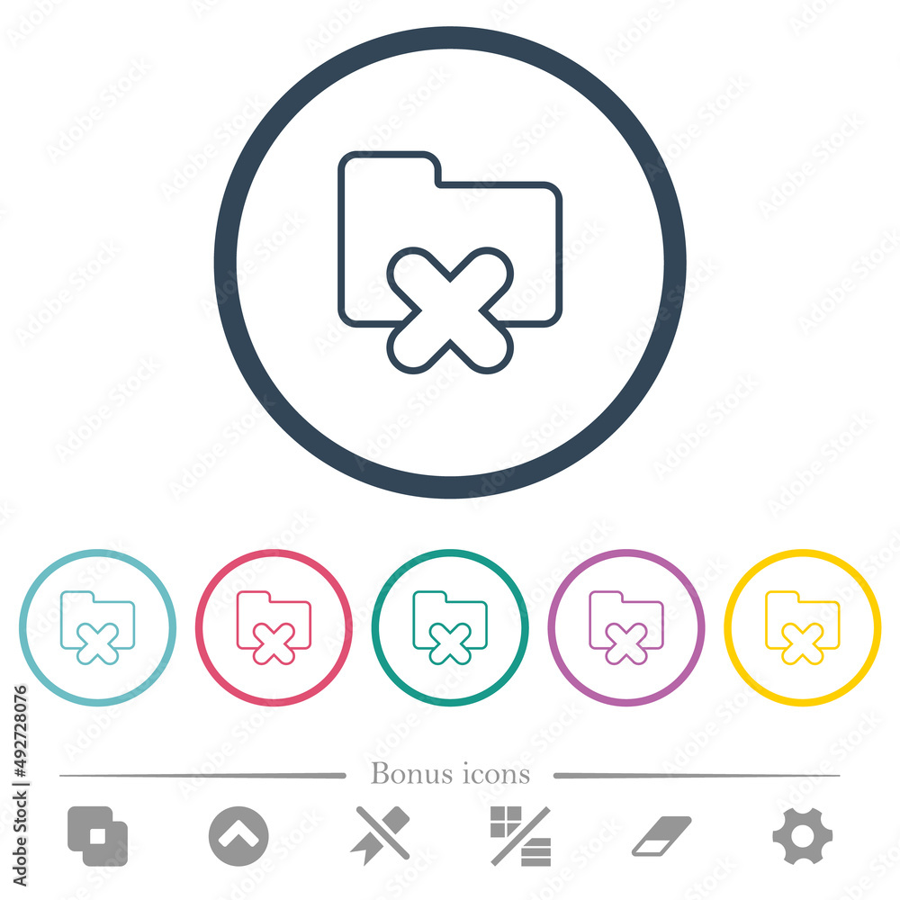 Cancel folder outline flat color icons in round outlines Cancel folder outline flat color icons in round outlines