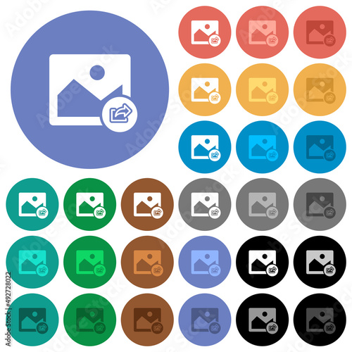 Export image round flat multi colored icons