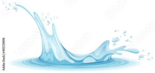 A water splash on white background