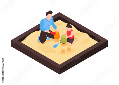 Sandpit With Dad Composition