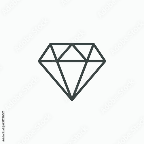 jewelry, diamond, brilliant icon vector isolated. crystal, luxury symbol