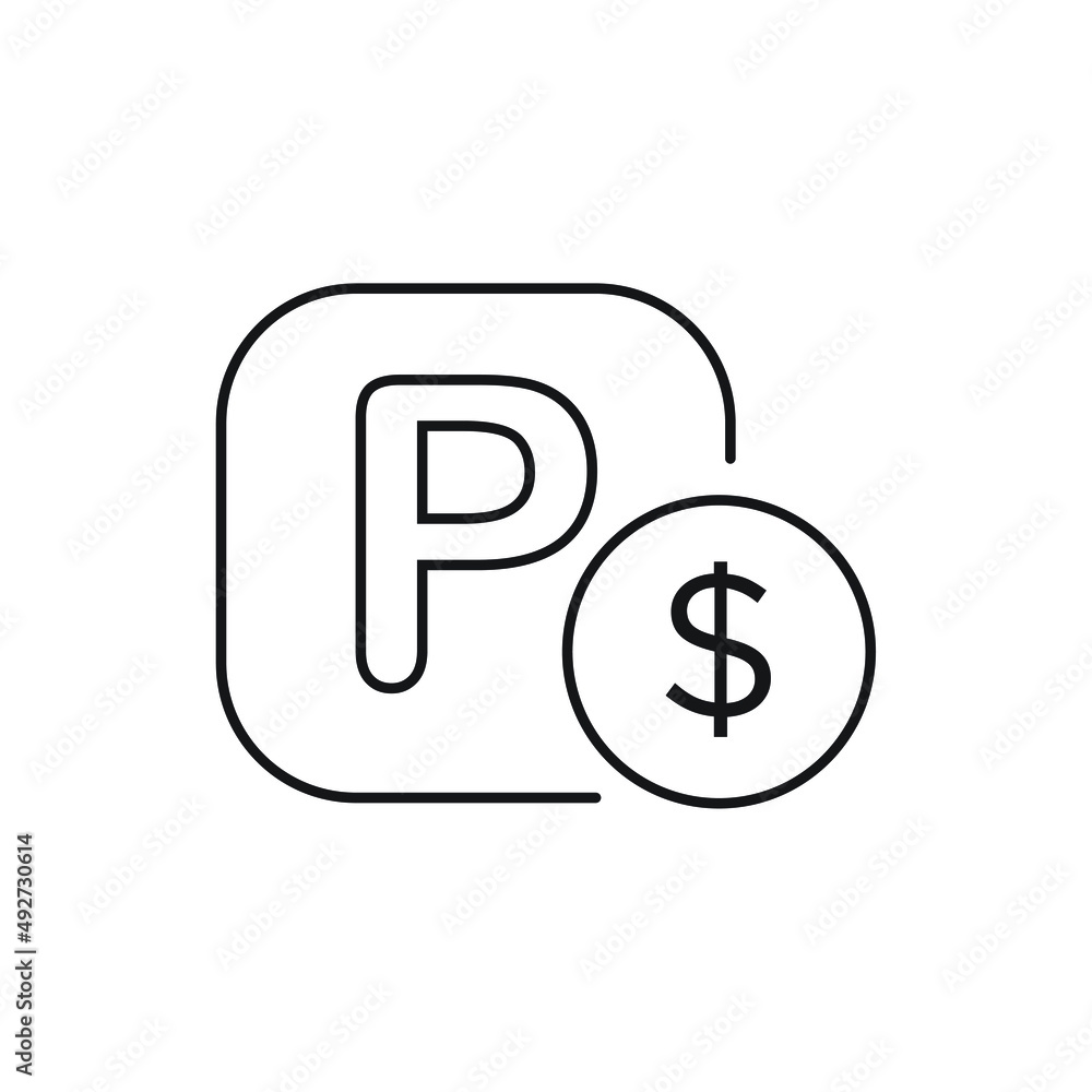 Paid parking icon design. vector illustration Paid parking icon design. vector illustration