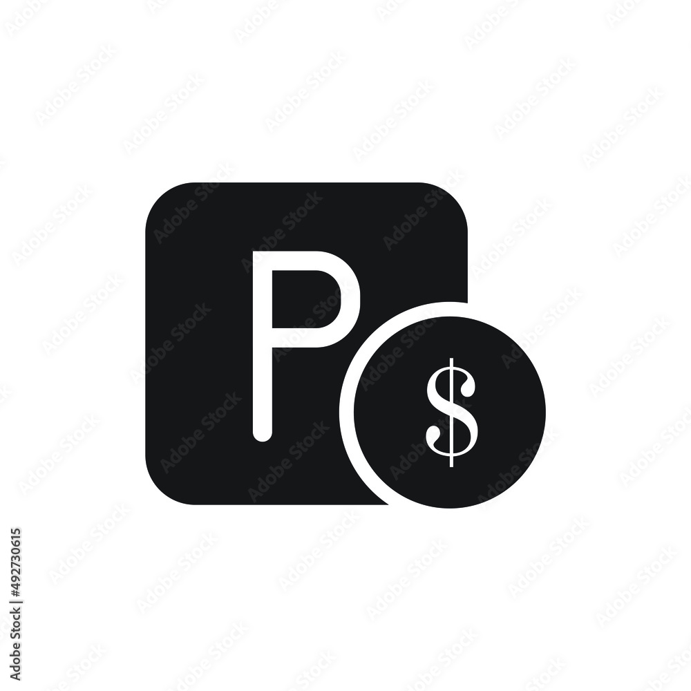 Paid parking icon design. vector illustration Paid parking icon design. vector illustration