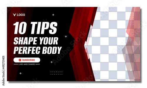 gym poster thumbnail social media promotion and youtube thumbnail banner post template design