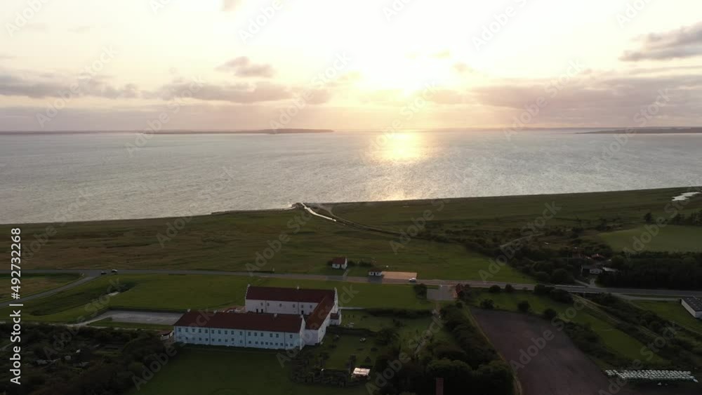 Aerial Vitskøl Kloster Limfjorden Denmark Aerial Vitskøl Kloster Limfjorden Denmark