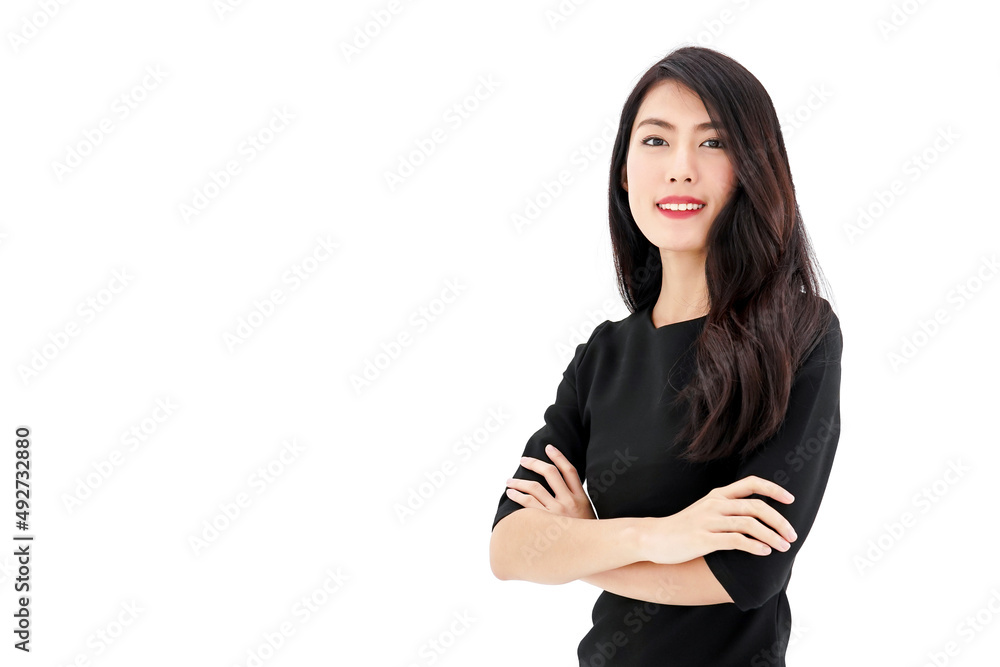 Entrepreneur pretty young asian woman ,business woman arms crossed on white background. Entrepreneur pretty young asian woman ,business woman arms crossed on white background.