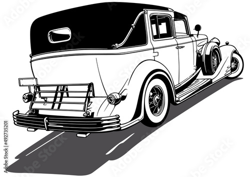 Drawing of a 1930s Cadillac...