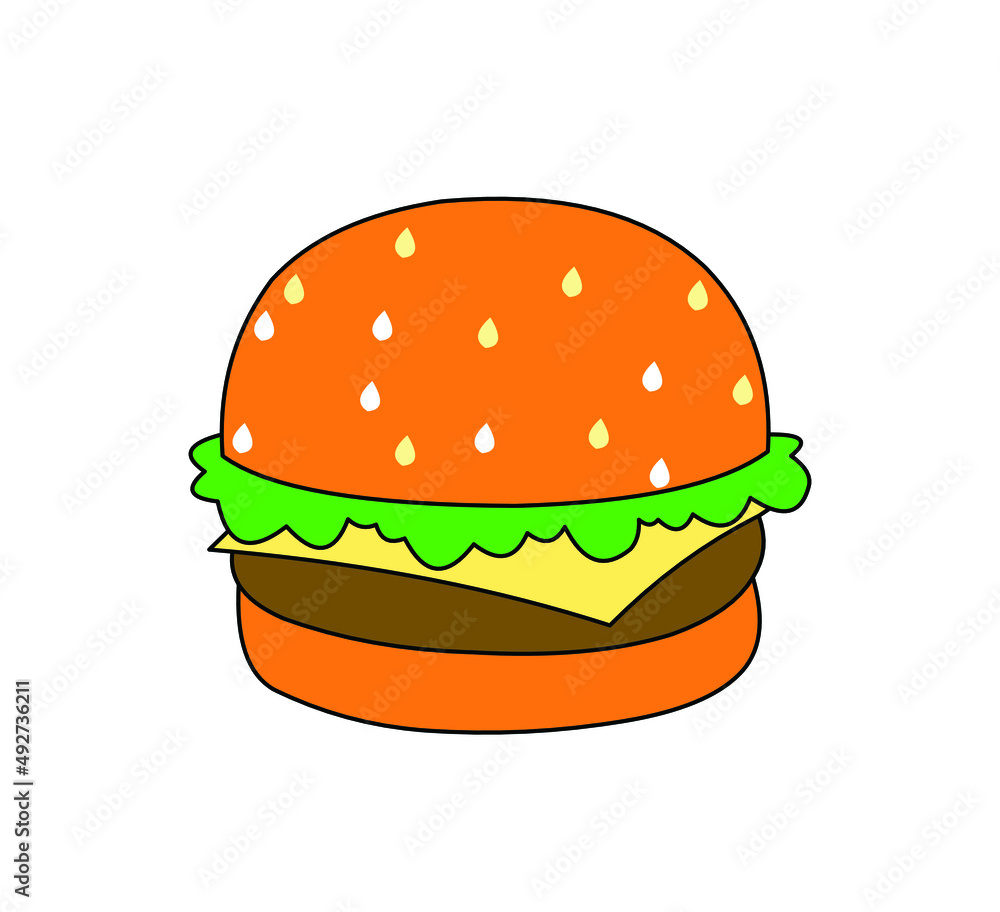 beef burger snack food vector beef burger snack food vector