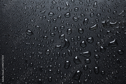 Black teflon texture with water or oil drops
