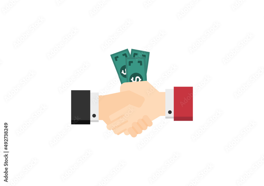 corruption payment cash with partner dealing action vector isolated on white background ep10 corruption payment cash with partner dealing action vector isolated on white background ep10