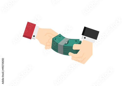 corruption payment cash with partner action vector isolated on white background ep08