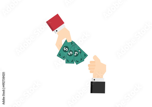 corruption money with payment  action vector isolated on white background ep08
