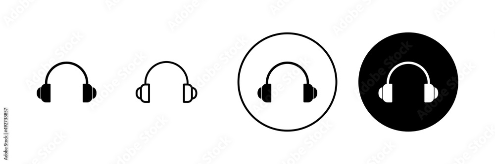 Headphone icons set. Headset sign and symbol Headphone icons set. Headset sign and symbol
