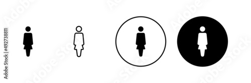 Female icons set. woman sign and symbol