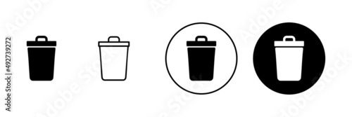 Trash icons set. trash can icon. delete sign and symbol.