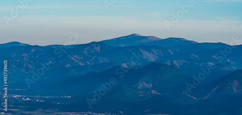 Kralova hola hill in Nizke Tatry mountains from Velky Choc hill in Chocske vrchy mountaina in Slovakia photo