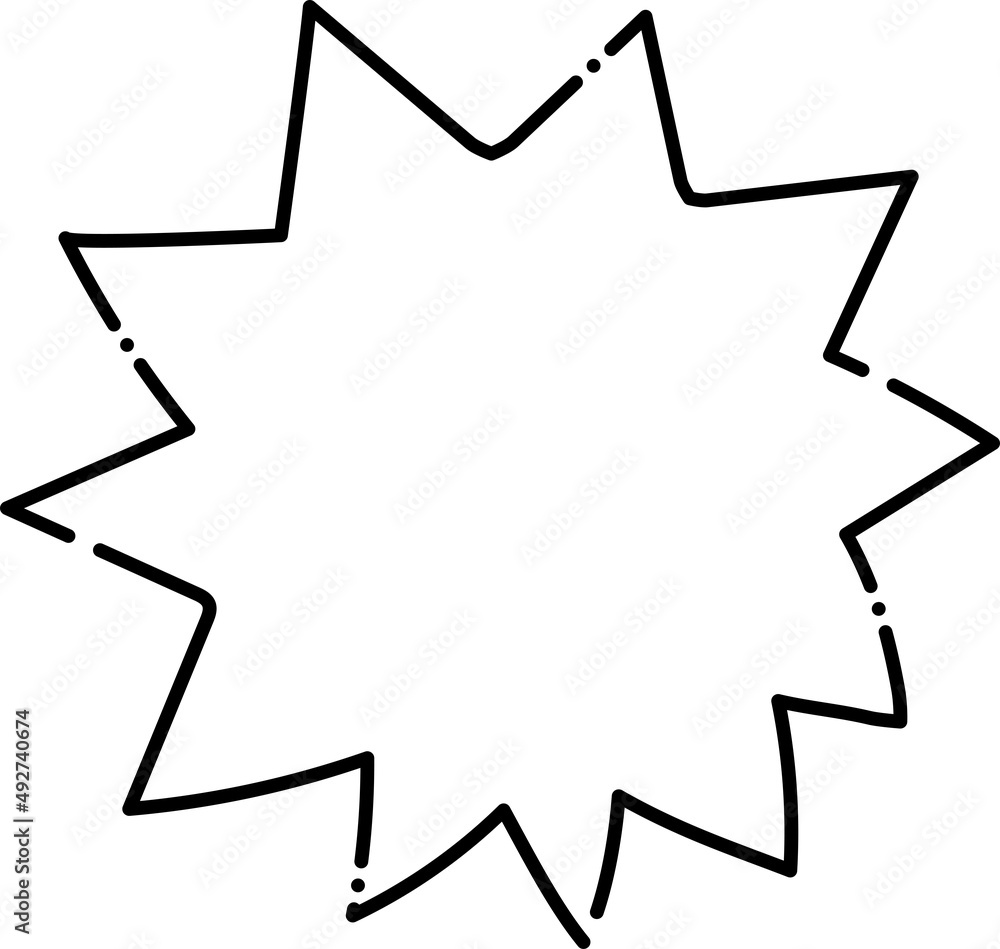 手描き モノクロ シンプル 線画 ギザギザ 吹き出し 手描き モノクロ シンプル 線画 ギザギザ 吹き出し