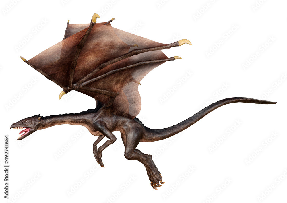 3D Rendering Fairy Tale Dragon on White 3D Rendering Fairy Tale Dragon on White