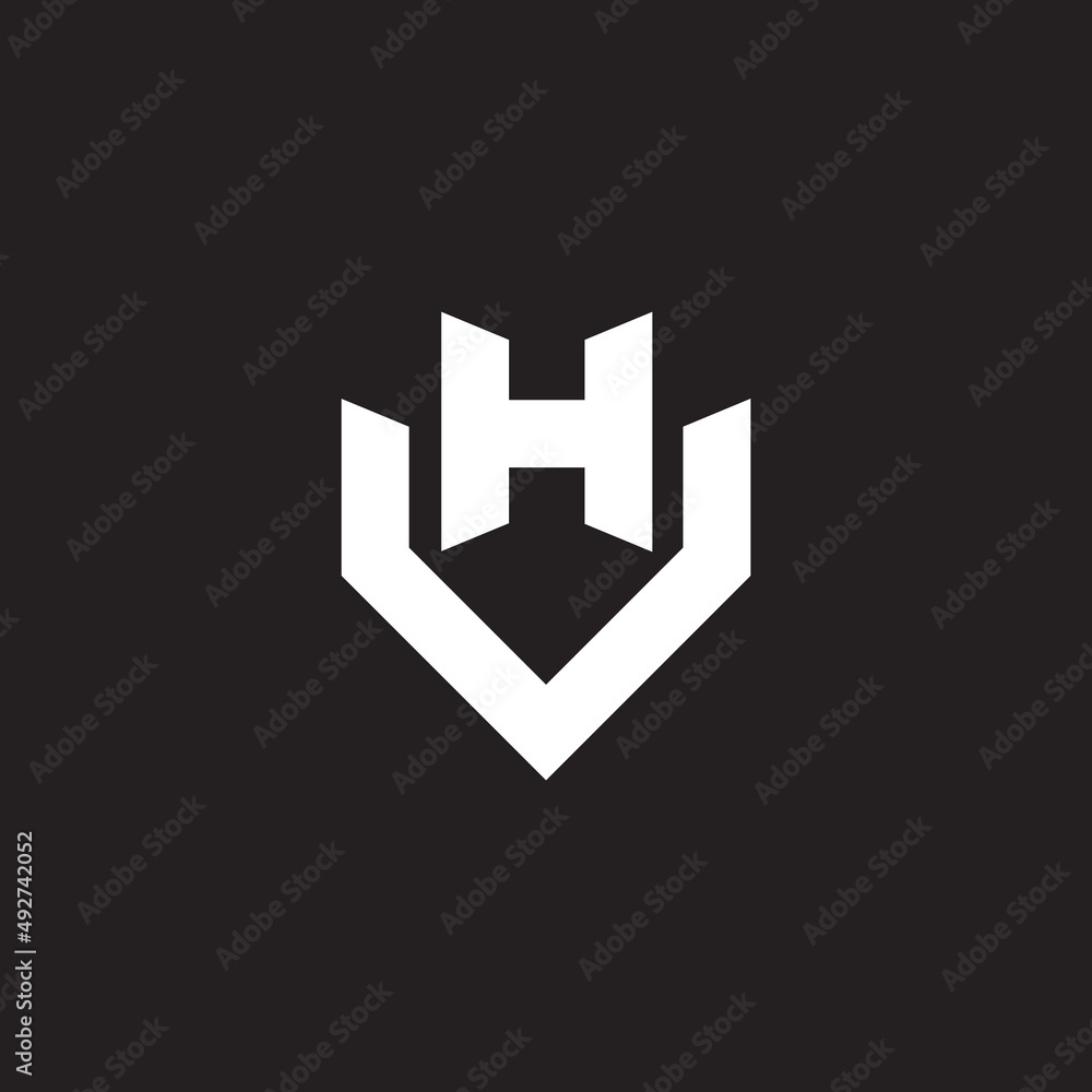 Obraz premium letters hv simple geometric line logo vector